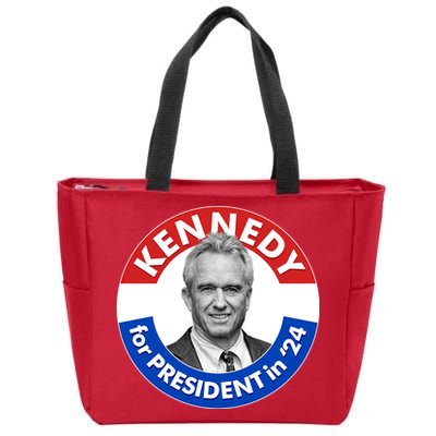 Robert F Kennedy Jr For President In 2024 Emblem Button Zip Tote Bag