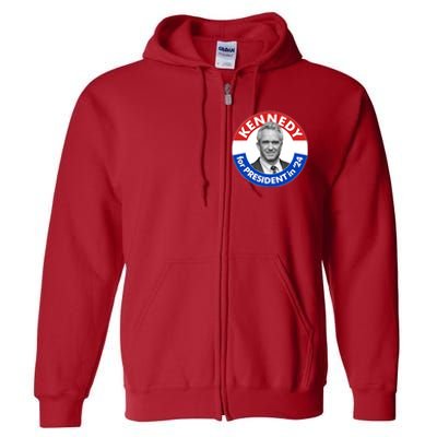 Robert F Kennedy Jr For President In 2024 Emblem Button Full Zip Hoodie