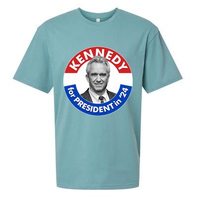 Robert F Kennedy Jr For President In 2024 Emblem Button Sueded Cloud Jersey T-Shirt