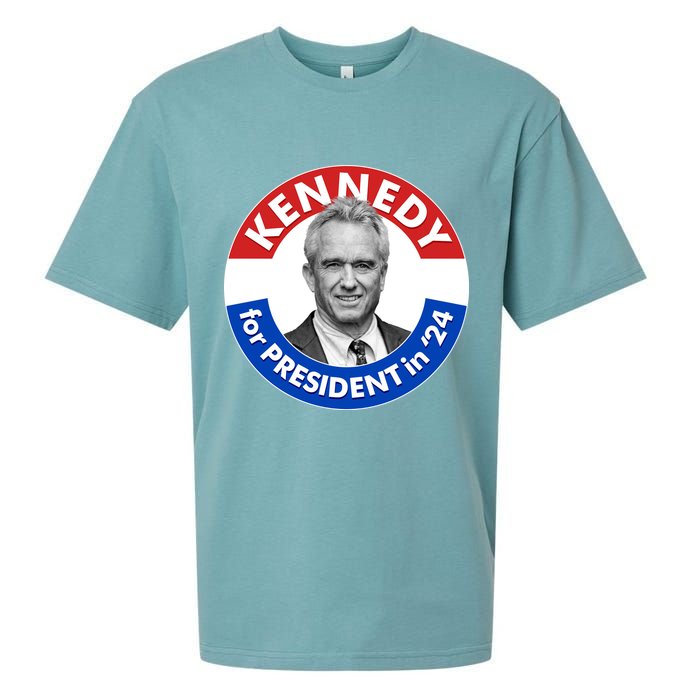 Robert F Kennedy Jr For President In 2024 Emblem Button Sueded Cloud Jersey T-Shirt
