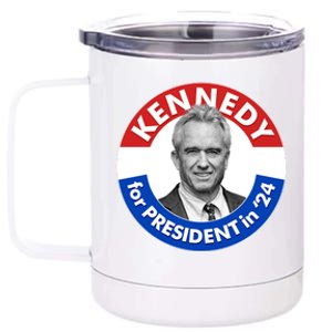 Robert F Kennedy Jr For President In 2024 Emblem Button 12 oz Stainless Steel Tumbler Cup