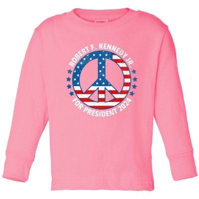 Robert F Kennedy Jr Vote Peace 2024 President Toddler Long Sleeve Shirt