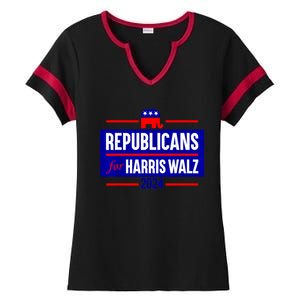 Republicans For Kamala Harris Walz Waltz Ladies Halftime Notch Neck Tee