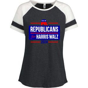 Republicans For Kamala Harris Walz Waltz Enza Ladies Jersey Colorblock Tee