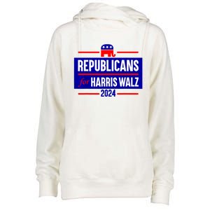 Republicans For Kamala Harris Walz Waltz Womens Funnel Neck Pullover Hood