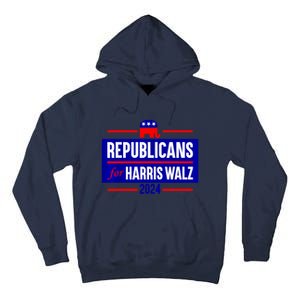 Republicans For Kamala Harris Walz Waltz Tall Hoodie