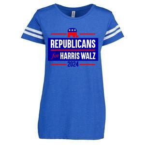 Republicans For Kamala Harris Walz Waltz Enza Ladies Jersey Football T-Shirt