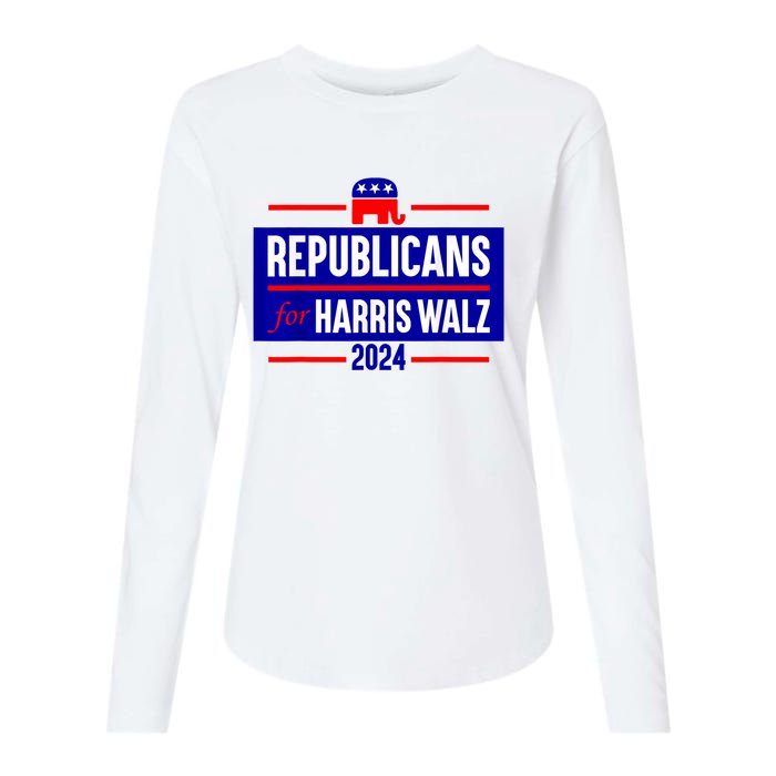 Republicans For Kamala Harris Walz Waltz Womens Cotton Relaxed Long Sleeve T-Shirt