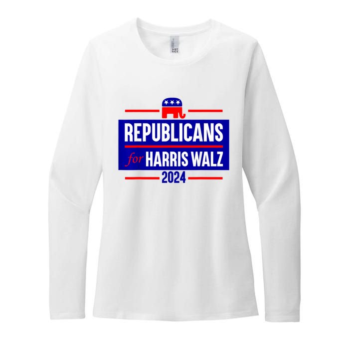 Republicans For Kamala Harris Walz Waltz Womens CVC Long Sleeve Shirt