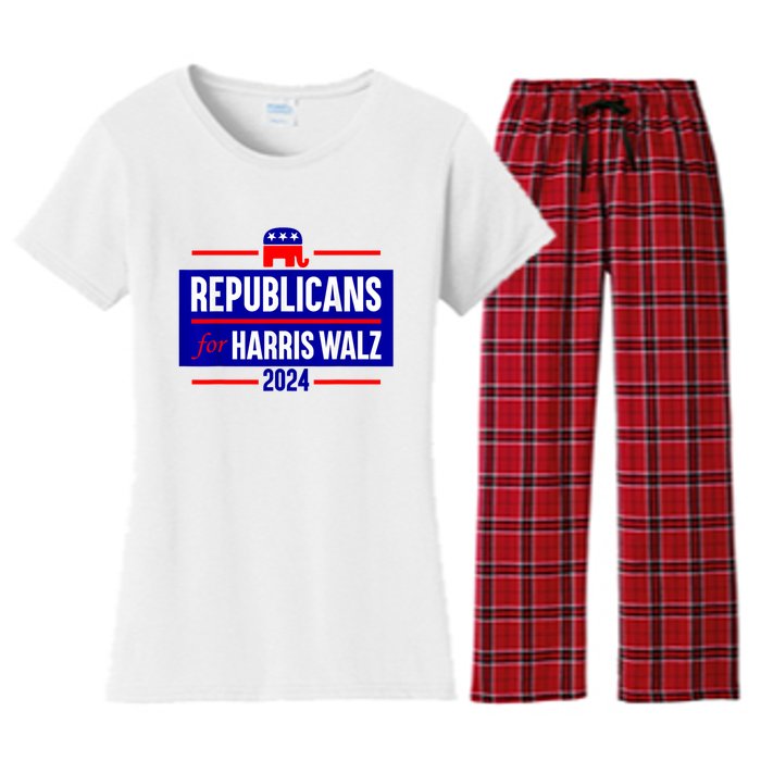 Republicans For Kamala Harris Walz Waltz Women's Flannel Pajama Set