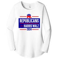 Republicans For Kamala Harris Walz Waltz Women's Perfect Tri Tunic Long Sleeve Shirt