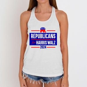 Republicans For Kamala Harris Walz Waltz Women's Knotted Racerback Tank