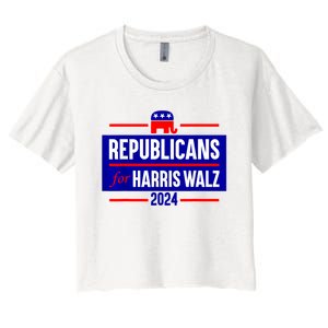 Republicans For Kamala Harris Walz Waltz Women's Crop Top Tee