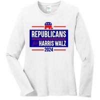 Republicans For Kamala Harris Walz Waltz Ladies Long Sleeve Shirt