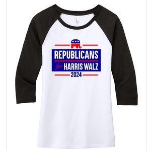 Republicans For Kamala Harris Walz Waltz Women's Tri-Blend 3/4-Sleeve Raglan Shirt