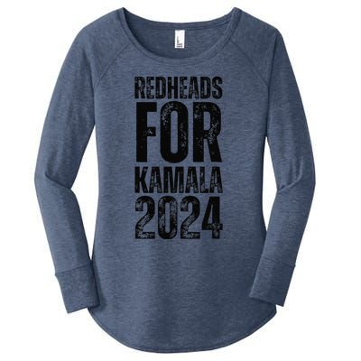 Redheads For Kamala 2024 Harris Walz Redheads For Kamala Women's Perfect Tri Tunic Long Sleeve Shirt