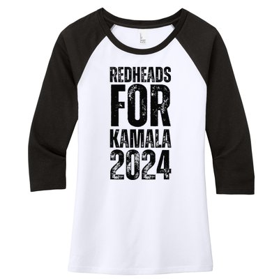 Redheads For Kamala 2024 Harris Walz Redheads For Kamala Women's Tri-Blend 3/4-Sleeve Raglan Shirt