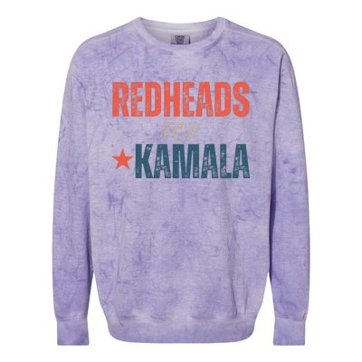 Redheads For Kamala 2024 Harris Walz Vintage Colorblast Crewneck Sweatshirt