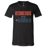 Redheads For Kamala 2024 Harris Walz Vintage V-Neck T-Shirt