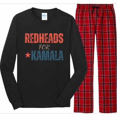 Redheads For Kamala 2024 Harris Walz Vintage Long Sleeve Pajama Set