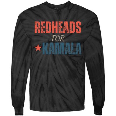 Redheads For Kamala 2024 Harris Walz Vintage Tie-Dye Long Sleeve Shirt