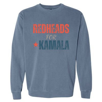 Redheads For Kamala 2024 Harris Walz Vintage Garment-Dyed Sweatshirt