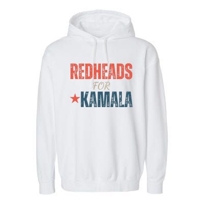 Redheads For Kamala 2024 Harris Walz Vintage Garment-Dyed Fleece Hoodie