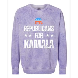 Republicans For Kamala Harris 2024 Colorblast Crewneck Sweatshirt