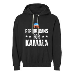 Republicans For Kamala Harris 2024 Garment-Dyed Fleece Hoodie