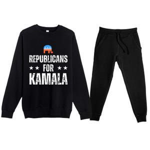 Republicans For Kamala Harris 2024 Premium Crewneck Sweatsuit Set