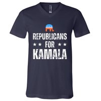 Republicans For Kamala Harris 2024 V-Neck T-Shirt