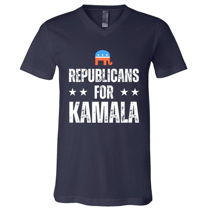 Republicans For Kamala Harris 2024 V-Neck T-Shirt