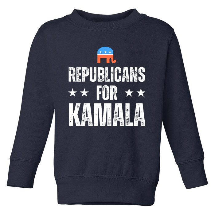 Republicans For Kamala Harris 2024 Toddler Sweatshirt