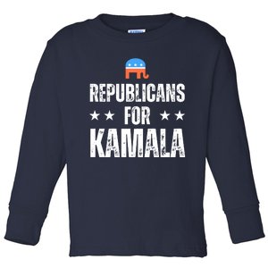 Republicans For Kamala Harris 2024 Toddler Long Sleeve Shirt