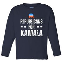 Republicans For Kamala Harris 2024 Toddler Long Sleeve Shirt