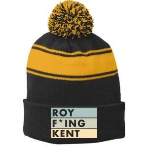 Roy Freaking Kent Retro Stripe Pom Pom Beanie