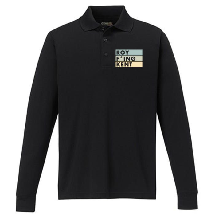 Roy Freaking Kent Retro Performance Long Sleeve Polo