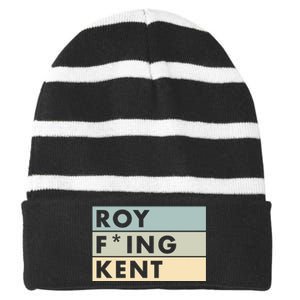 Roy Freaking Kent Retro Striped Beanie with Solid Band