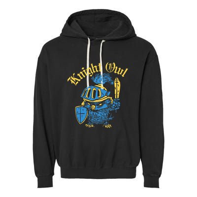 Renaissance Festival Knight Owl Ren Faire Garment-Dyed Fleece Hoodie