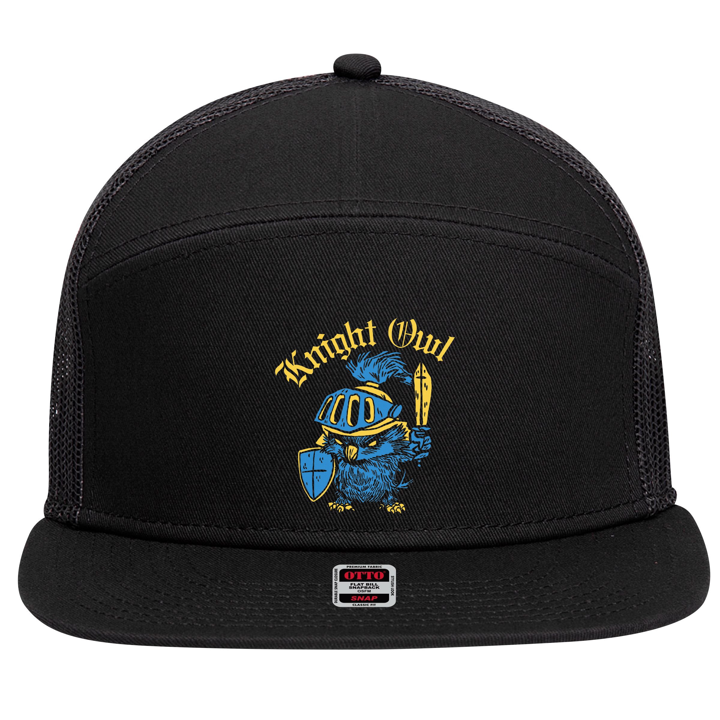 Renaissance Festival Knight Owl Ren Faire 7 Panel Mesh Trucker Snapback Hat