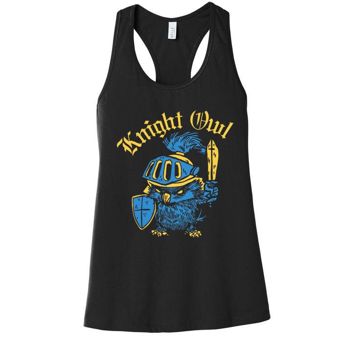 Renaissance Festival Knight Owl Ren Faire Women's Racerback Tank