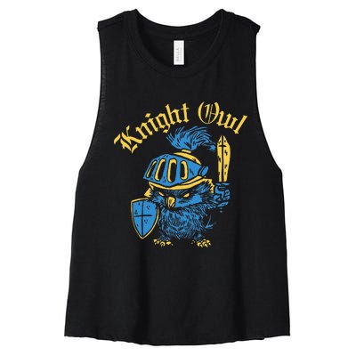 Renaissance Festival Knight Owl Ren Faire Women's Racerback Cropped Tank