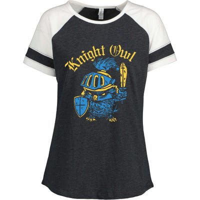 Renaissance Festival Knight Owl Ren Faire Enza Ladies Jersey Colorblock Tee