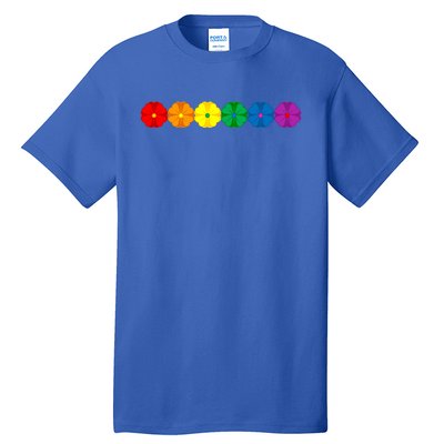 Rainbow Flower Lgbt Pride Flag Graphic Gift Tall T-Shirt