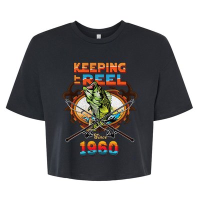 Reel Fishing Legend 60th Birthday Keeping It Reel Since 1960 Bella+Canvas Jersey Crop Tee