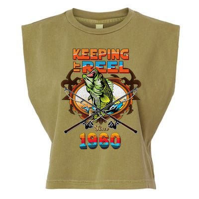 Reel Fishing Legend 60th Birthday Keeping It Reel Since 1960 Garment-Dyed Women's Muscle Tee