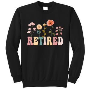 Retired Floral Letters Design Retirement Gifts Sweatshirt