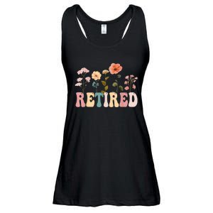 Retired Floral Letters Design Retirement Gifts Ladies Essential Flowy Tank