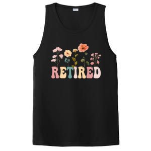 Retired Floral Letters Design Retirement Gifts PosiCharge Competitor Tank