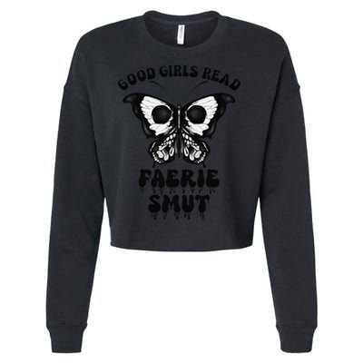 Romantasy Fantasy Lover Women Spicy Books Fairy Tales Fae Cropped Pullover Crew